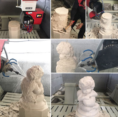 دستگاه CNC شش محور همزمان حکاکی و پیکرتراشی بر روي سنگ مدل King 330-BC