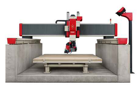 دستگاه CNC فرز دروازه ای پنج محور سنگ مجهز به سیستم لیفتینگ و دوربین اسکنر مدل King 33-BSS